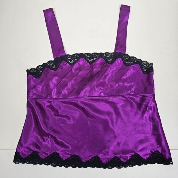 Vintage Victoria's Secret Satin Lace 2 Piece Pajama Shorts Cami Set M Gold Label - Picture 2 of 11